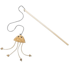 Katzenangel mit Kork-Anhänger und Holzstab