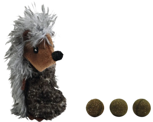 Spielzeug-Igel mit drei Katzenminzebällen