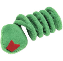 Grüne Stoffschlange als Spielzeug für Haustiere