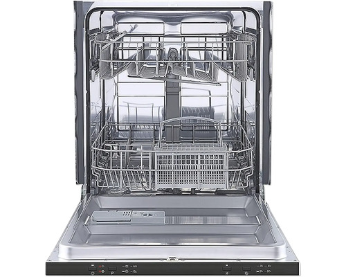 Geöffneter Geschirrspüler mit mehreren Geschirrkörben