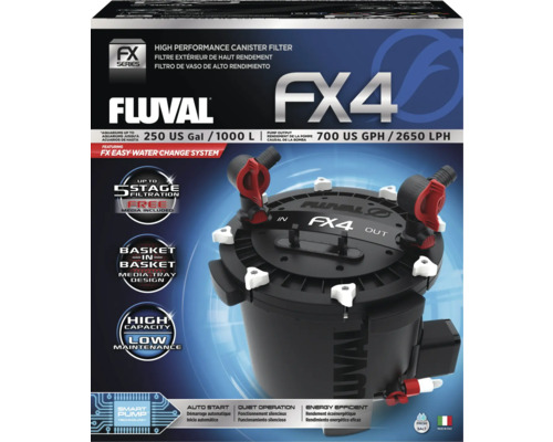Filtre extérieur haute performance Fluval FX4 pour aquariums jusqu'à 1000 litres