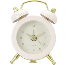 Réveil rose à deux cloches