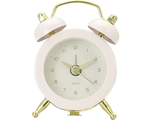 Réveil rose à deux cloches