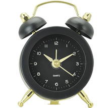 Réveil noir avec cloches