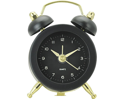 Réveil noir avec cloches
