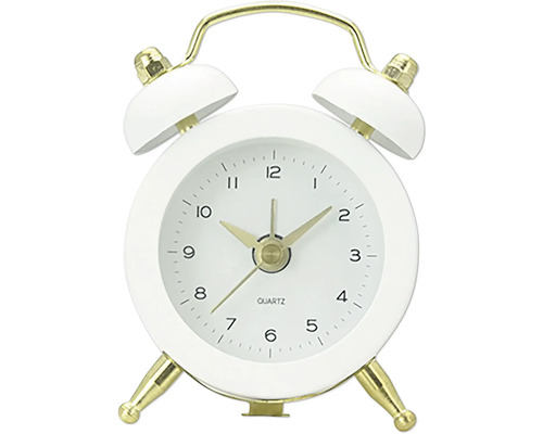 Réveil blanc avec cloches