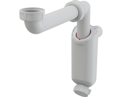 Siphon compact pour lavabo Alcadrain 1 1/4 pouce x 32 mm blanc A43S-DN32 Siphon en plastique