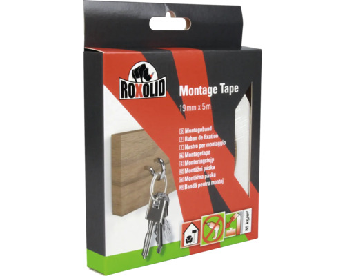 Ruban de montage Roxolid, 19 mm x 5 m, emballage