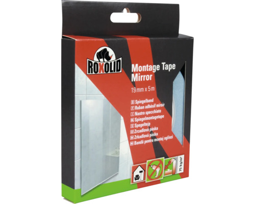 Roxolid Ruban de montage miroir 19 mm x 5 m emballage