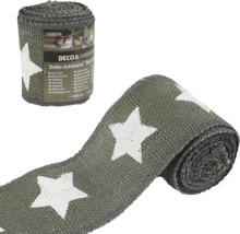 Ruban de jute décoratif à motif étoilé sur rouleau