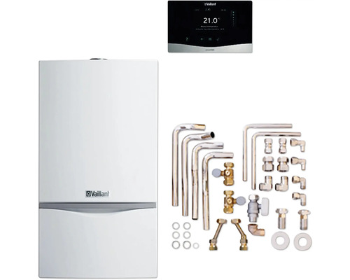 Système de chauffage Vaillant avec accessoires et écran correspondant