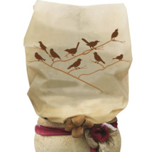 Pot de fleurs avec motif d'oiseaux et boucle décorative