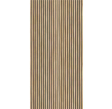 Panneau en bois avec lamelles pour revêtement mural ou de plafond