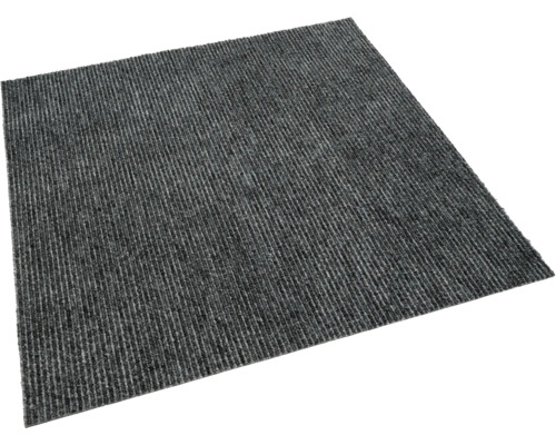 Dalle de moquette grise à texture côtelée