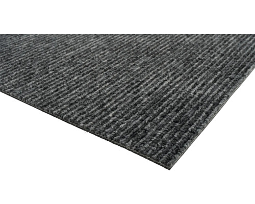 Tapis gris avec structure côtelée