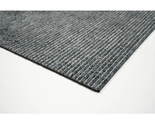 Grau melierter Teppich mit Rippenstruktur