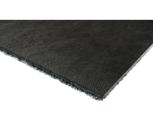 Detailaufnahme eines schwarzen Teppichbodens.