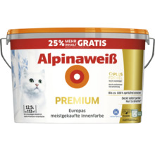 Pot de peinture d'intérieur Alpinaweiß Premium de 12,5 litres