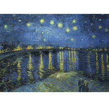 Gemälde einer nächtlichen Flusslandschaft mit Sternen