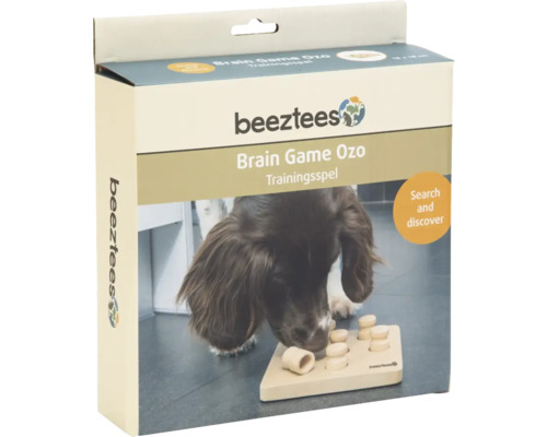 Beeztees Logo, Ozo Intelligenzspielzeug für Hunde in der Verpackung