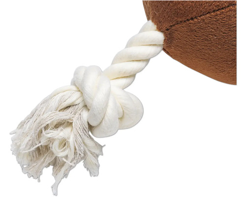 Detailansicht eines Hundespielzeugs mit Baumwollseil