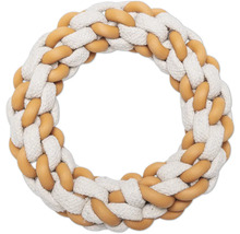 Geflochtener Hundespielzeugring aus Seil und Holz