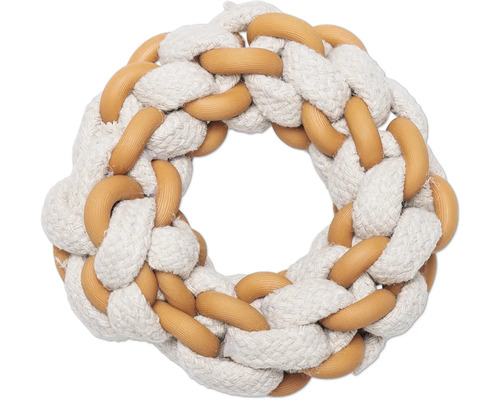 Hundespielzeug Ring aus Seil und Kunststoff