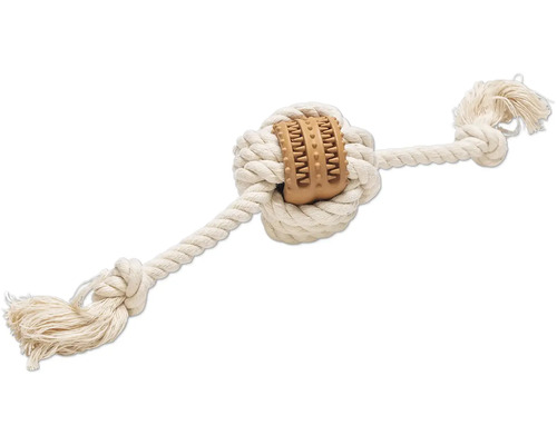 Jouet pour chien en corde de coton avec insert en caoutchouc
