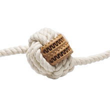 Jouet pour chien en corde avec élément de nettoyage des dents