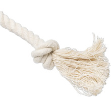 Corde blanche avec nœud et extrémité effilochée