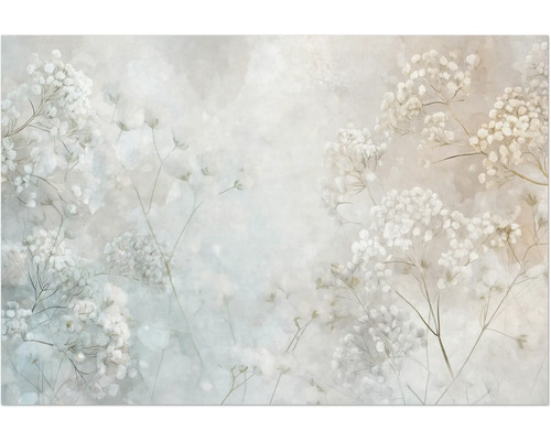 Gemaltes Wandbild mit Schleierkraut-Motiv