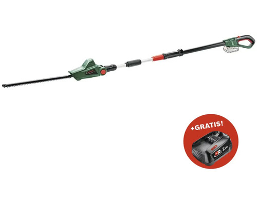 Akku-Teleskop-Heckenschere Universal HedgePole BOSCH 18 V + GRATIS Zugabeartikel Ersatzakku PBA 18V Li-Ion (2,5Ah) Akku-Teleskop-Heckenschere mit kostenlosem Akku