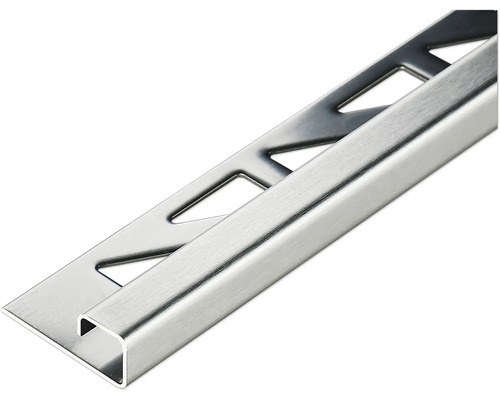 AKKIT Quadratprofil 3000 x 10 mm edelstahl gebürstet Fliesenprofil aus Metall