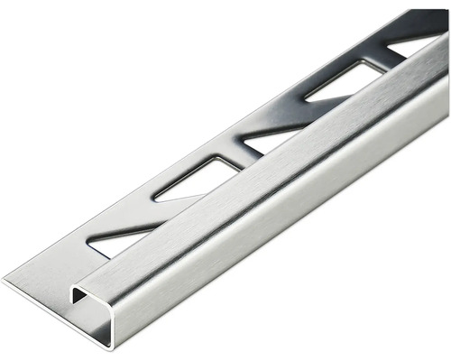 Akkit Quadratprofil Edelstahl gebürstet 300 cm x 12,5 mm Fliesenabschlussprofil aus Metall