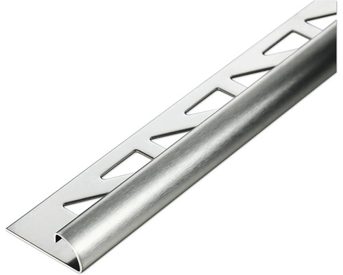 Akkit Rundprofil Edelstahl gebürstet 300 cm x 8 mm Fliesenprofil aus Metall