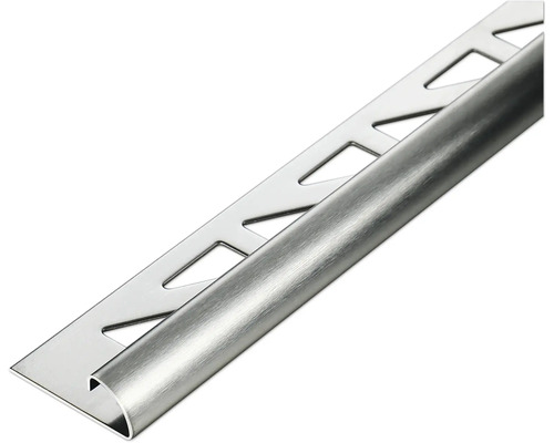 Akkit Rundprofil Edelstahl gebürstet 300 cm x 10 mm Fliesenprofil aus Metall