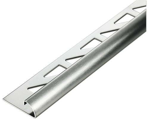 Akkit Rundprofil Edelstahl gebürstet 300 cm x 11 mm Fliesenprofil aus Metall