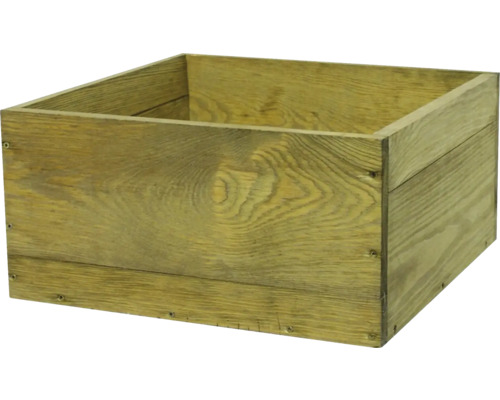 Jardinière, bac à plantes Labo-3D 36 x 36 x 17,5 cm marron Caisse en bois pour stockage et organisation