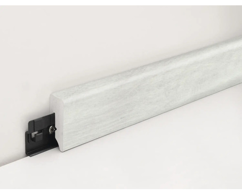 Sockelleiste mit Befestigungsclip zur Wandmontage