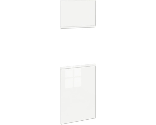 PICCANTE Smart Set de façade armoire haute pour four et réfrigérateur 2 portes pivotantes blanc haute brillance peint avec poignée encastrée intégrée "AS" Façade de cuisine
