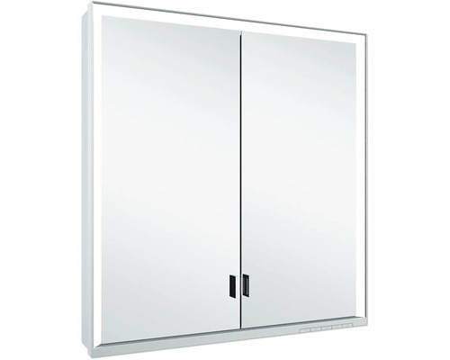 Armoire de toilette KEUCO Royal Lumos 70 x 13 x 73,5 cm argent 2 portes LED IP 24 Armoire de toilette à miroir avec éclairage et deux portes