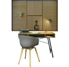 Bureau avec bureau, chaise et panneaux muraux