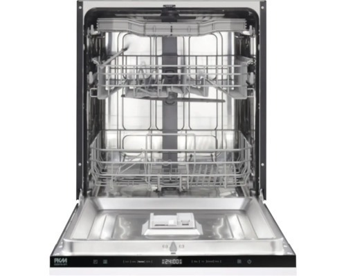 Geöffneter Geschirrspüler mit zwei Körben