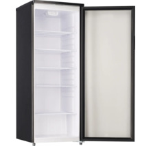 Freistehender Gefrierschrank mit offener Tür und Regalen