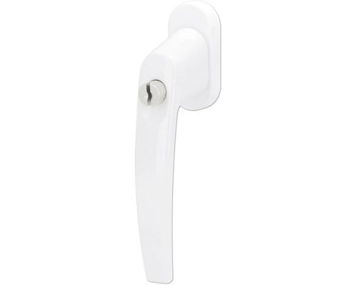 Poignée de fenêtre Nepomuk aluminium/blanc mat verrouillable Poignée de fenêtre blanche avec serrure