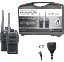 Midland G15 Pro Funkgeräteset mit zwei Funkgeräten, zwei Headsets und Transportkoffer