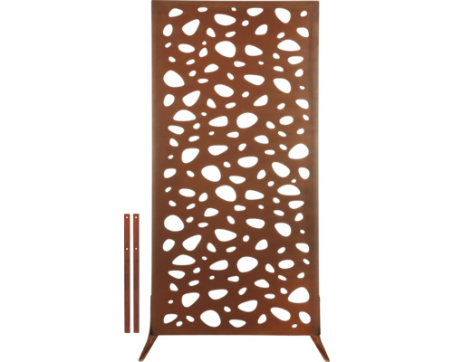 Sichtschutzwand floraworld Kreise Corten 90 x 180 cm rost Dekorative Sichtschutzwand aus Metall mit Muster
