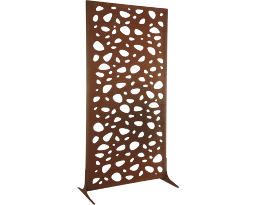 Dekorative Sichtschutzwand mit ausgestanzten ovalen Formen