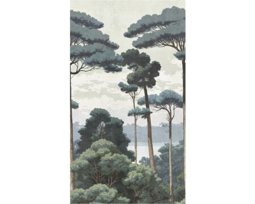 Tapete mit Waldmotiv und Baumdarstellungen