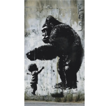 Wandbild mit Gorilla und Kind als Kunstwerk